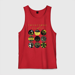 Майка мужская хлопок Twenty One Pilots коллаж, цвет: красный