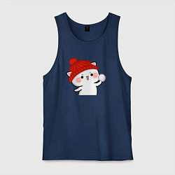 Мужская майка Игра в снежки - белый котик