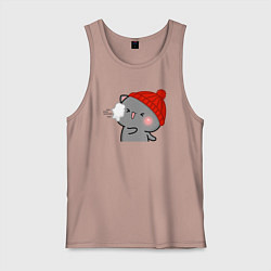 Мужская майка Игра в снежки - серый котик