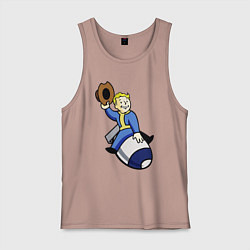 Майка мужская хлопок Vault boy - bomb rider, цвет: пыльно-розовый