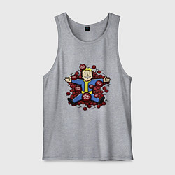 Майка мужская хлопок Vault boy caps, цвет: меланж