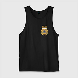 Майка мужская хлопок Сборная Аргентины логотип, цвет: черный