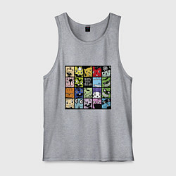 Майка мужская хлопок All happy three friends, цвет: меланж