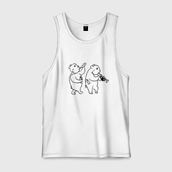 Майка мужская хлопок Хомяки весельчаки, цвет: белый