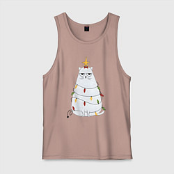 Мужская майка Кот-ёлка