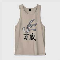 Мужская майка Шальной заяц кричит банзай