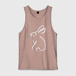 Мужская майка Кролик нарисованный японской кистью