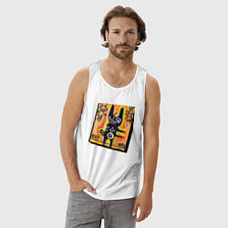 Майка мужская хлопок Собака страшная, цвет: белый — фото 2