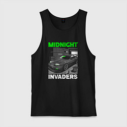 Майка мужская хлопок Midnight inviders - Toyota Supra, цвет: черный