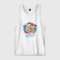 Майка мужская хлопок Christmas beach party, цвет: белый