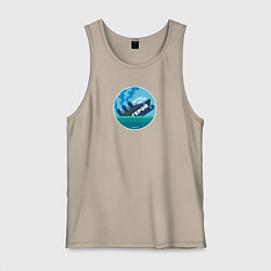 Майка мужская хлопок Чуть-чуть герой Варяг, цвет: миндальный