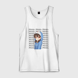 Майка мужская хлопок Аниме девочка маскот doraemon, цвет: белый