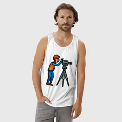 Майка мужская хлопок Оператор, цвет: белый — фото 2