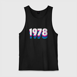 Майка мужская хлопок Made in 1978 vintage art, цвет: черный