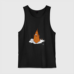 Майка мужская хлопок Морковик, цвет: черный