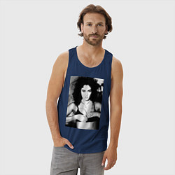 Майка мужская хлопок Дерзкая Моника Беллуччи - Monica Bellucci, цвет: тёмно-синий — фото 2