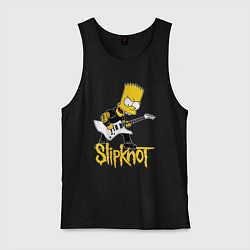 Майка мужская хлопок Slipknot Барт Симпсон рокер, цвет: черный
