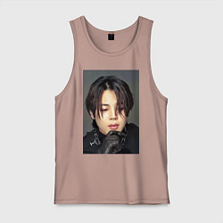 Майка мужская хлопок Handsome Jimin, цвет: пыльно-розовый