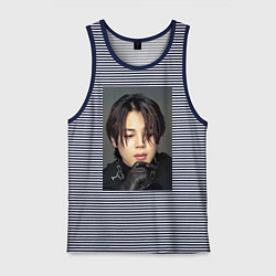 Майка мужская хлопок Handsome Jimin, цвет: синяя тельняшка