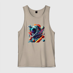 Мужская майка Космонавт в кубизме