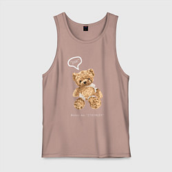 Майка мужская хлопок Pain makes me stranger, цвет: пыльно-розовый