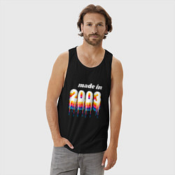 Майка мужская хлопок Made in 2003 liquid art, цвет: черный — фото 2