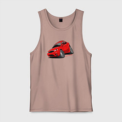 Майка мужская хлопок Злой Форд Мондео, цвет: пыльно-розовый