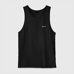 Майка мужская хлопок B A P mini white logo, цвет: черный