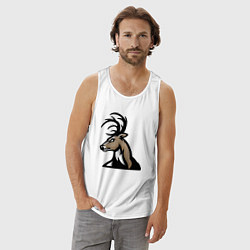 Майка мужская хлопок Deer mood, цвет: белый — фото 2