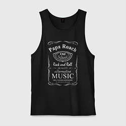 Майка мужская хлопок Papa Roach в стиле Jack Daniels, цвет: черный