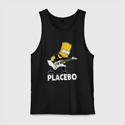 Майка мужская хлопок Placebo Барт Симпсон рокер, цвет: черный