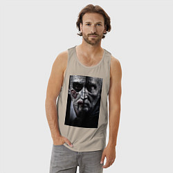 Майка мужская хлопок Пила Джон Крамер, цвет: миндальный — фото 2