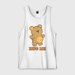 Майка мужская хлопок Обними, цвет: белый