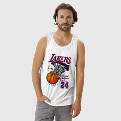 Майка мужская хлопок LA Lakers Kobe, цвет: белый — фото 2