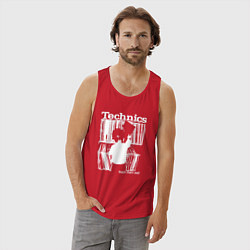 Майка мужская хлопок Tichnics music, цвет: красный — фото 2
