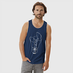 Майка мужская хлопок Разбитая лампочка, цвет: тёмно-синий — фото 2