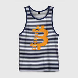 Майка мужская хлопок Поколение биткоин, цвет: синяя тельняшка