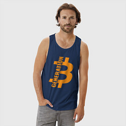 Майка мужская хлопок Поколение биткоин, цвет: тёмно-синий — фото 2