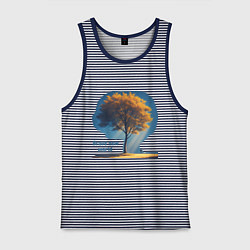 Майка мужская хлопок Дивный новый мир, цвет: синяя тельняшка