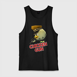 Майка мужская хлопок Chicken Gun logo, цвет: черный