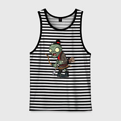 Майка мужская хлопок Зомби лучник, цвет: черная тельняшка