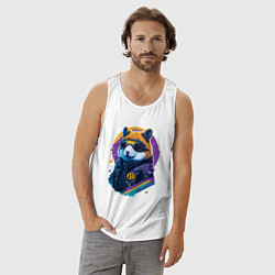 Майка мужская хлопок Крипто хомяк, цвет: белый — фото 2