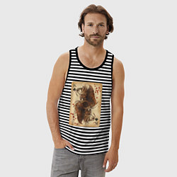 Майка мужская хлопок Fable III Хозяин Теней, король крести, цвет: черная тельняшка — фото 2