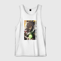 Майка мужская хлопок Взгляд Цзин Юаня, цвет: белый