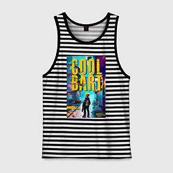 Майка мужская хлопок Cool Bart - urban fantasy, цвет: черная тельняшка