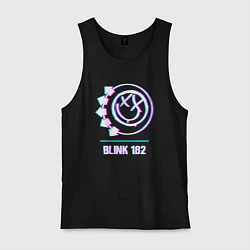 Майка мужская хлопок Blink 182 glitch rock, цвет: черный