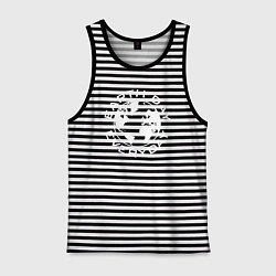 Майка мужская хлопок День земли, цвет: черная тельняшка