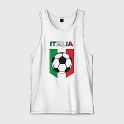 Майка мужская хлопок Футбол Италии, цвет: белый