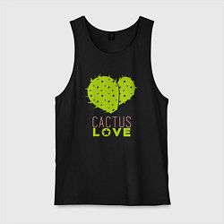 Майка мужская хлопок Cactus love, цвет: черный