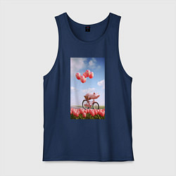 Мужская майка Поросенок на велосипеде